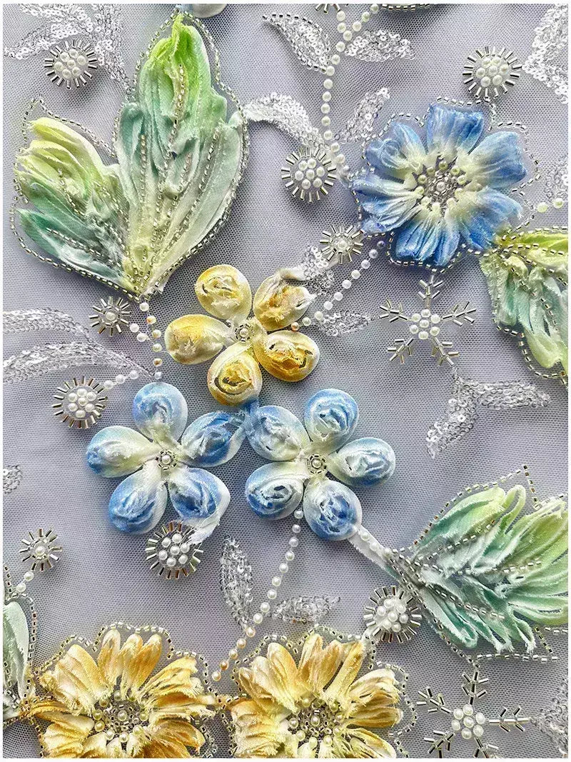 3D Floral Embroidered Shift Mini Dress - Dresses