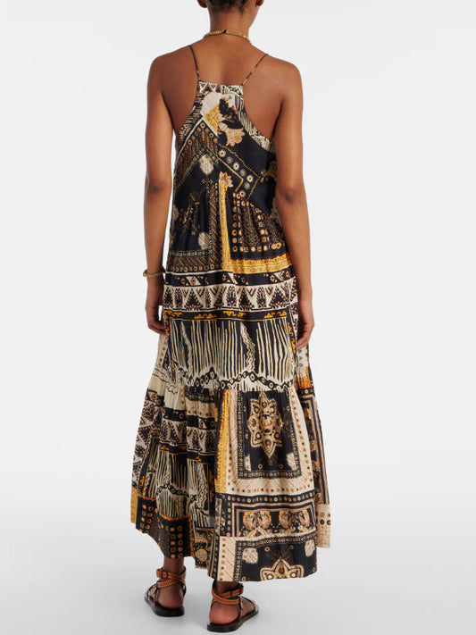 Bandana Patchwork Printed Cotton Dress - Dresses