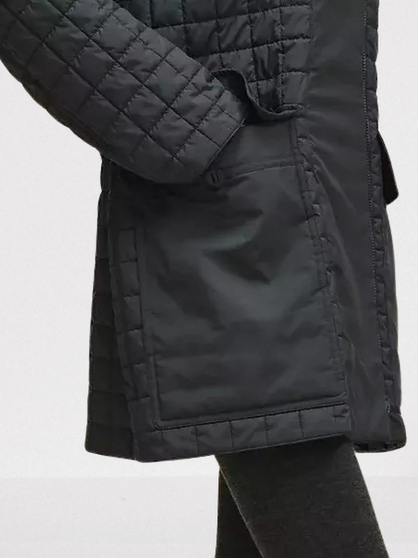 Belted Quilted High-Collar Coat - Coats