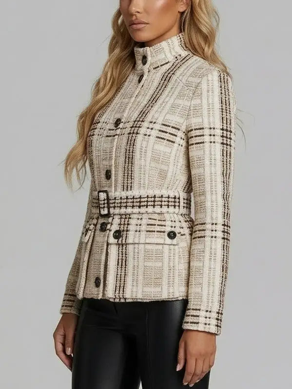 Belted Textured Wool-Cashmere Jacket - Jackets
