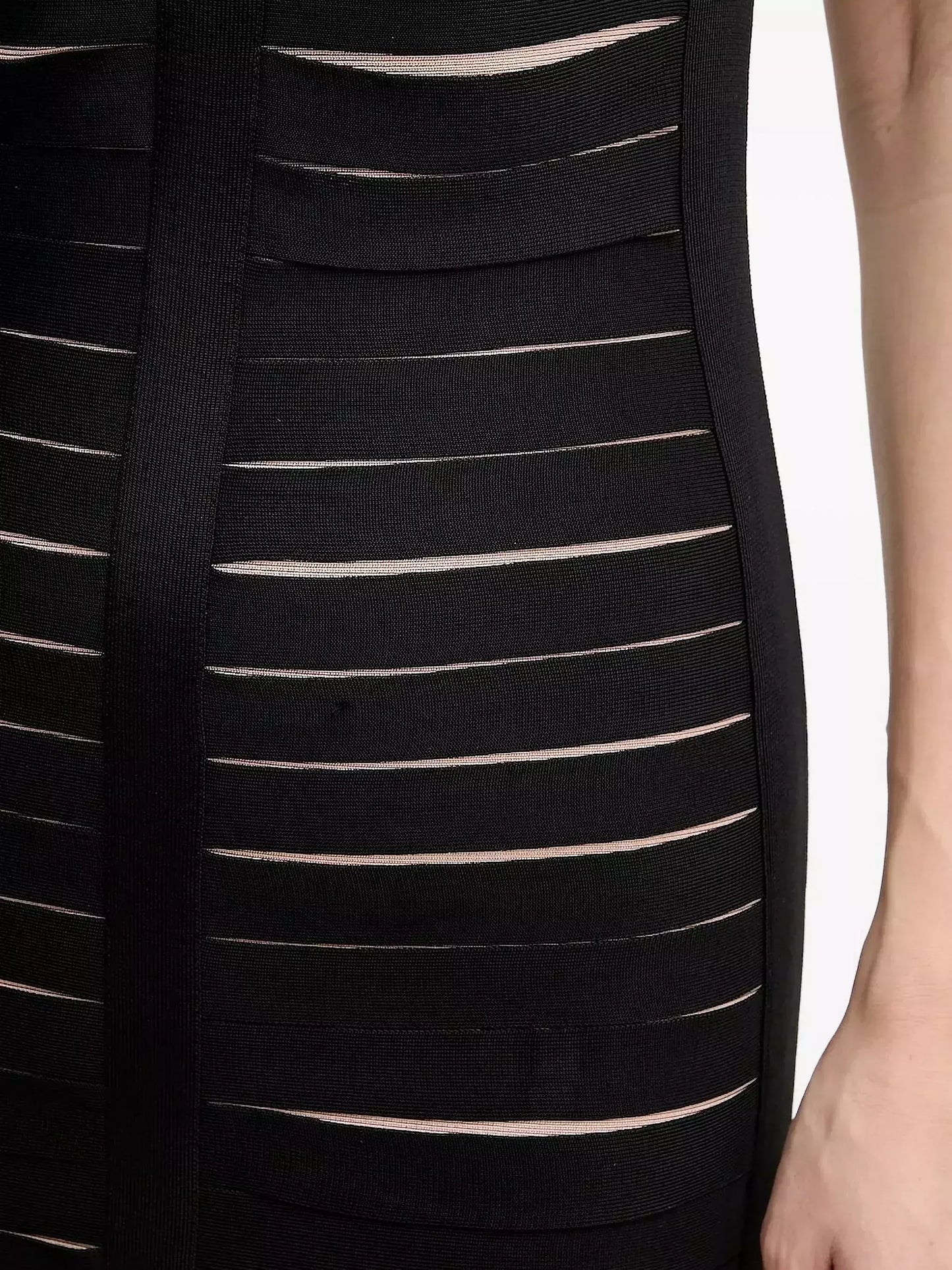 Black Bandage Banded Fringed Maxi Dress Dresses