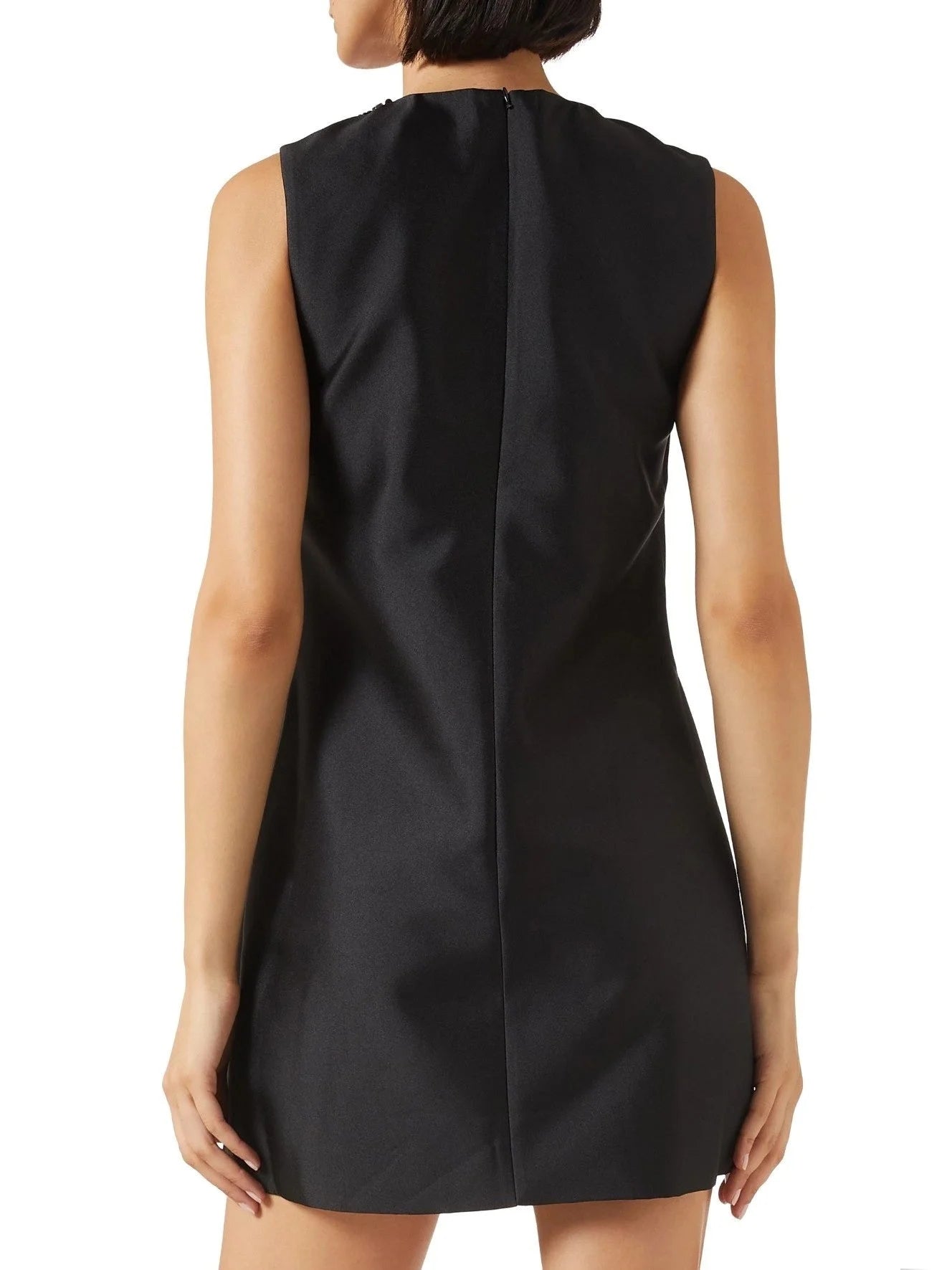 Black Embellished Sleeveless Mini Shift Dress Dresses