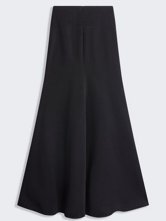 Black Maxi Skirt with Gold Embellishments - Skirts