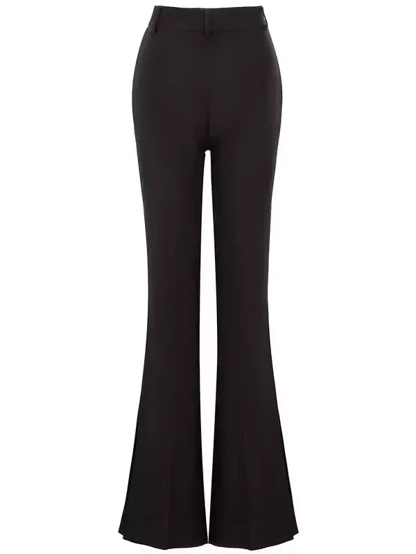Black Off Shoulder Bow Detail Top and Pant Set Suits & Sets