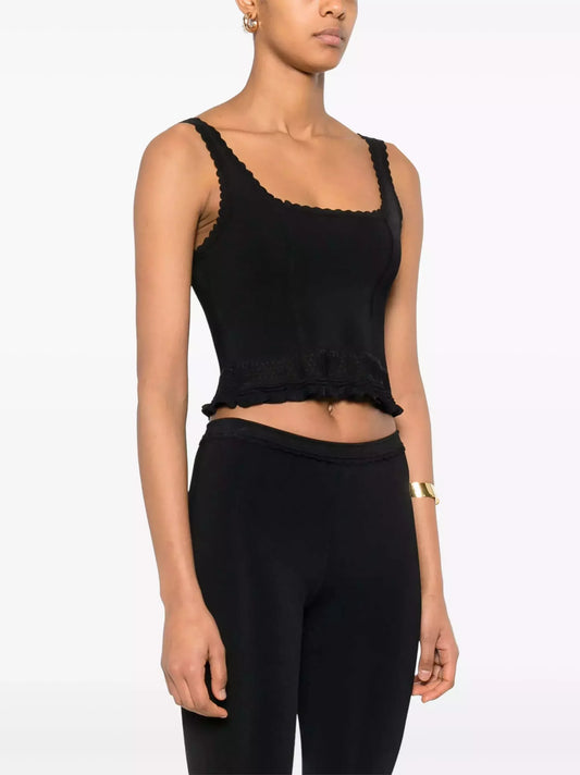 Black Stretch Knit Tank and Capri Set - Suits & Sets