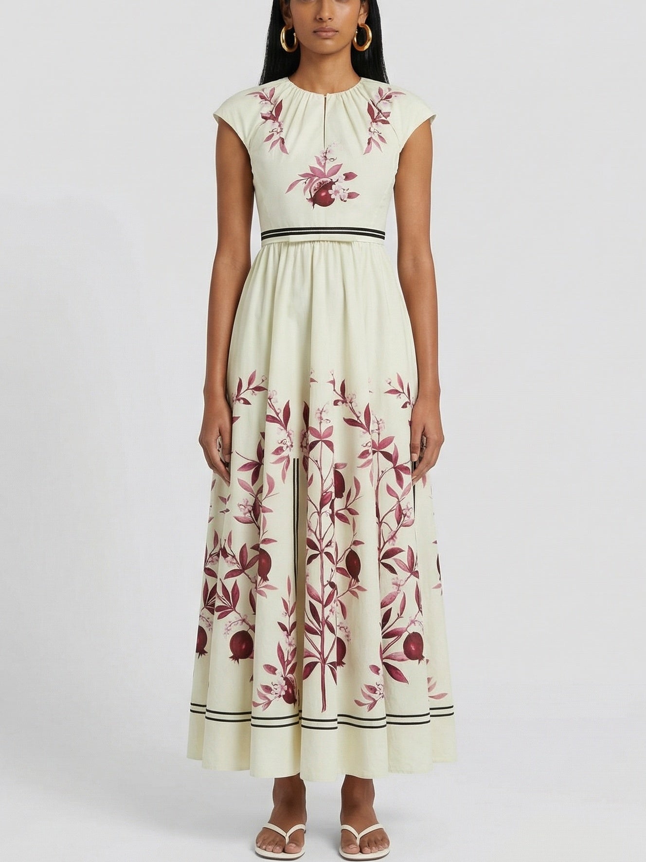 Botanical Border-Print Maxi Dress - Dresses