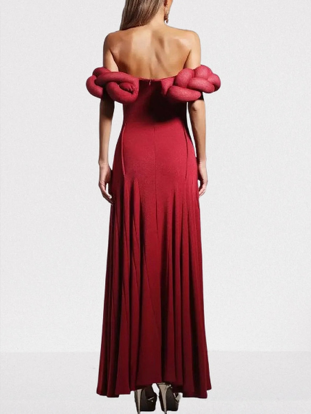 Braided Off-Shoulder Exposed-Seam Maxi Dress - Dresses
