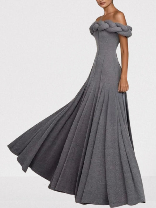 Braided Off-Shoulder Exposed-Seam Maxi Dress - Dresses