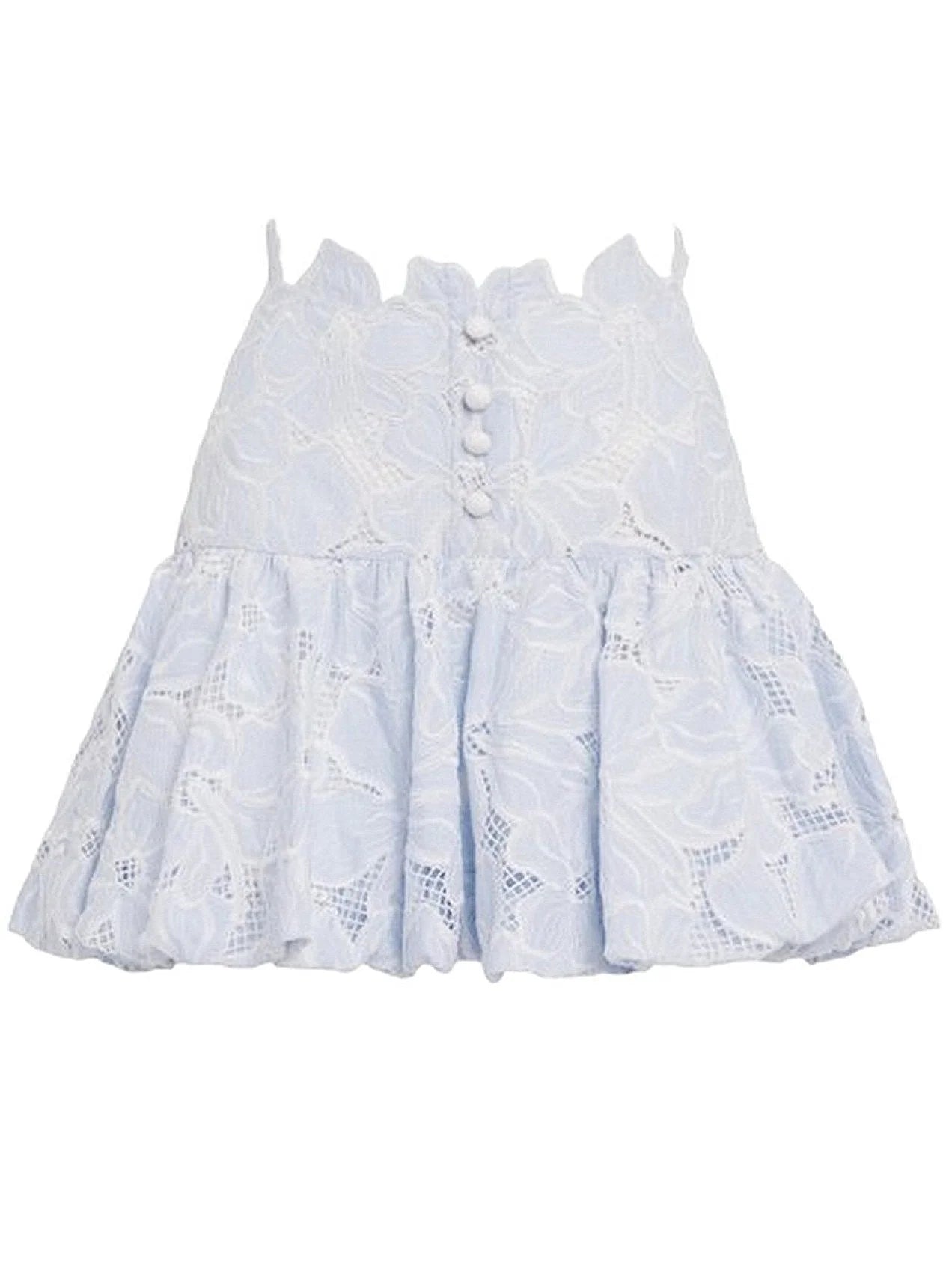 Broderie Anglaise Crop Top and Mini Skirt Set - Suits & Sets