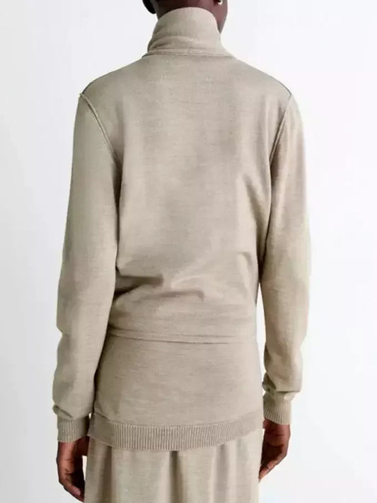 Buttoned Wool-Blend Cardigan with Scarf - Sweaters & Knitwear