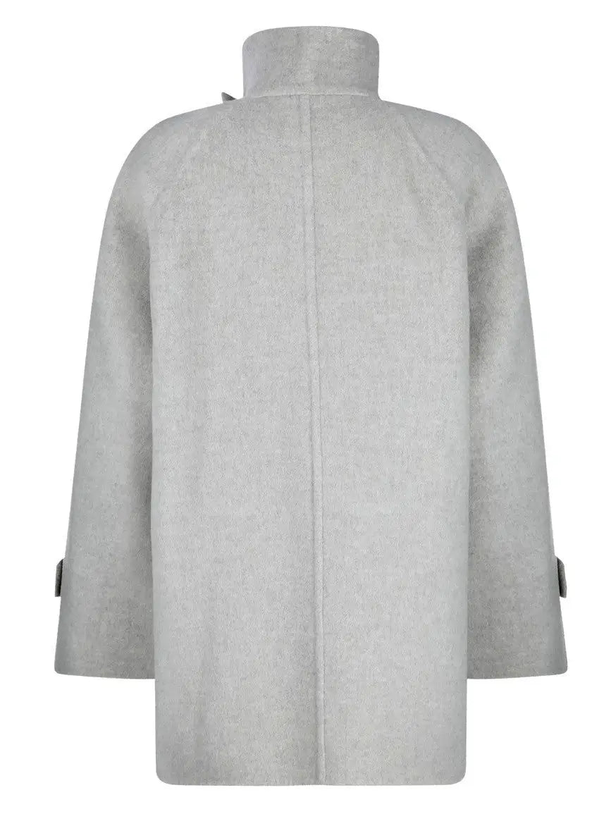 Double-Breasted Short Peacoat in Grey - Coats