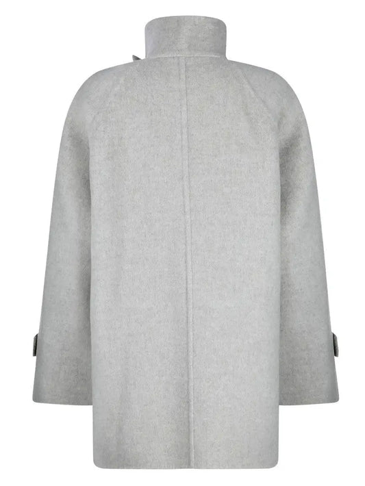 Double-Breasted Short Peacoat in Grey - Coats
