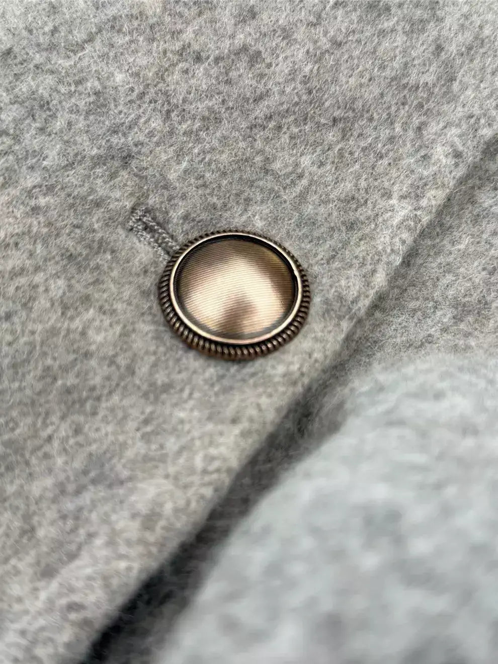 Double-Breasted Short Peacoat in Grey - Coats