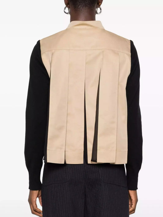 Color-Contrast Paneled Knit Cardigan Sweater - Sweaters & Knitwear