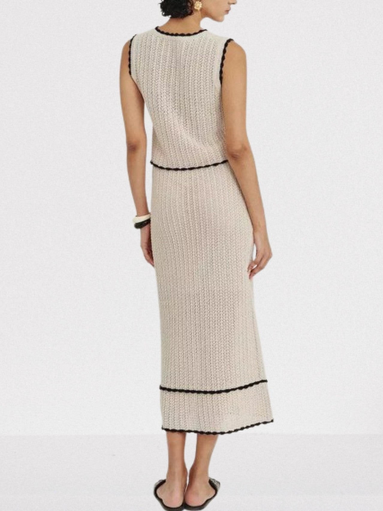 Crochet Knit Daisy Tank and Skirt Set - Suits & Sets