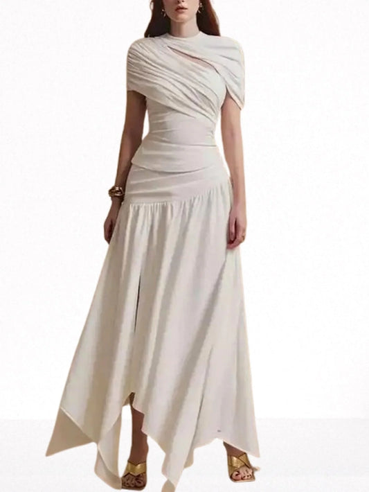 Cut-Out Draped Top and Skirt Set - Suits & Sets