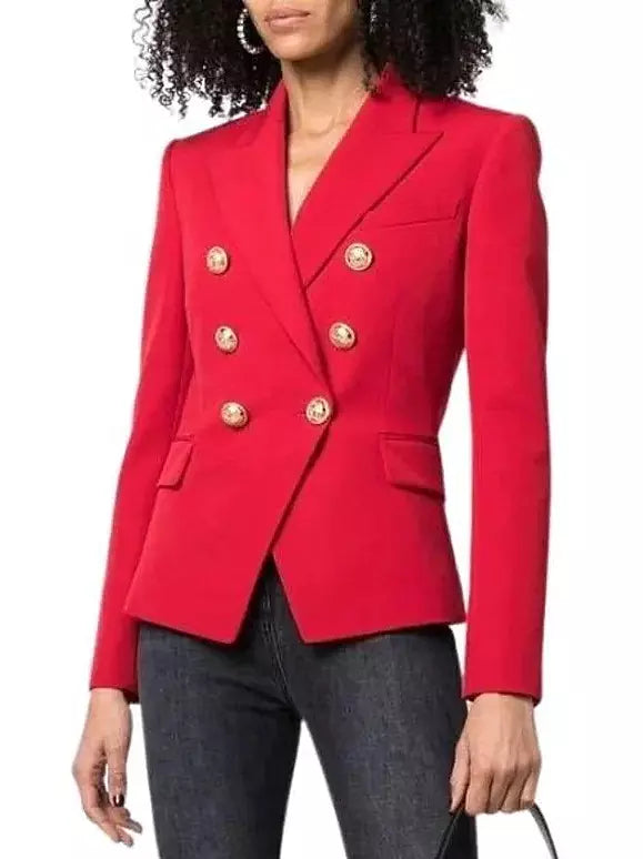 Double-Breasted Blazer, Red
