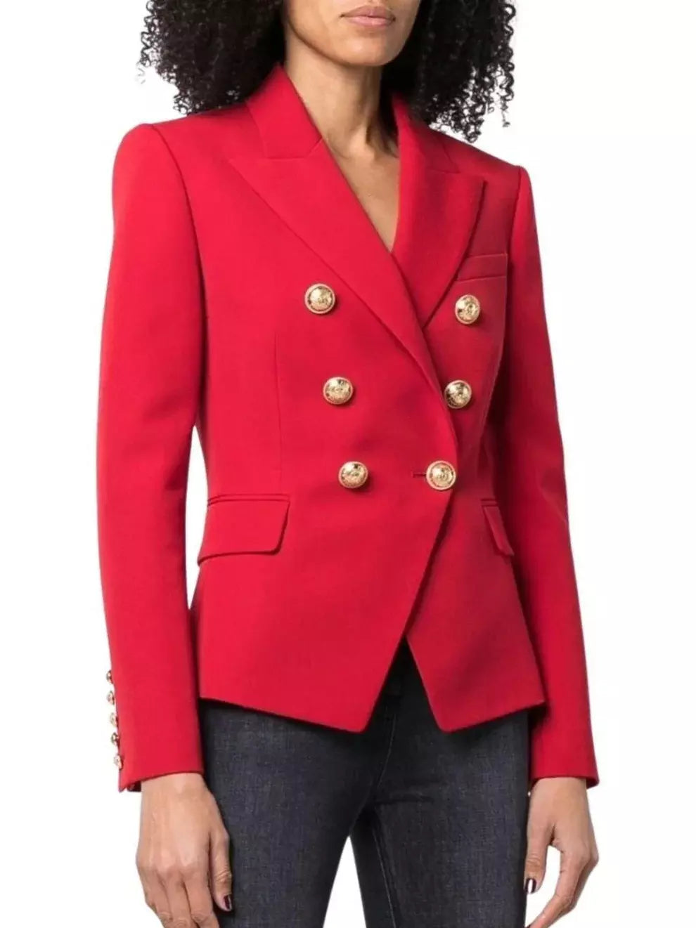 Double-Breasted Blazer, Red