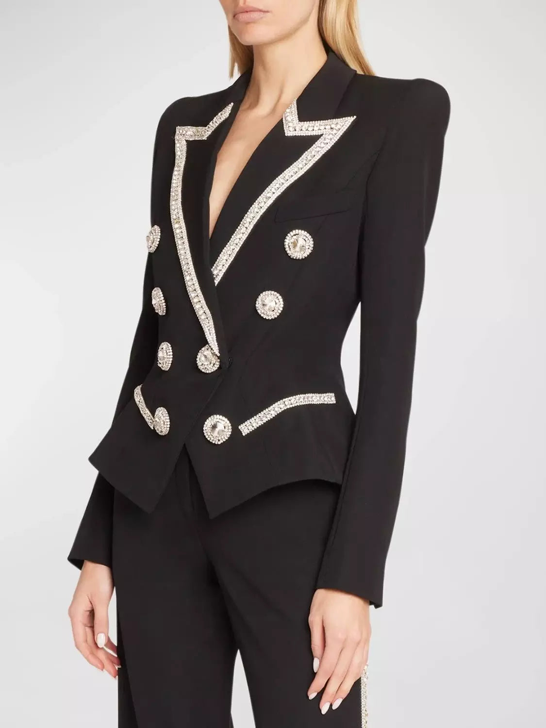 Double-Breasted Embellished Jacket