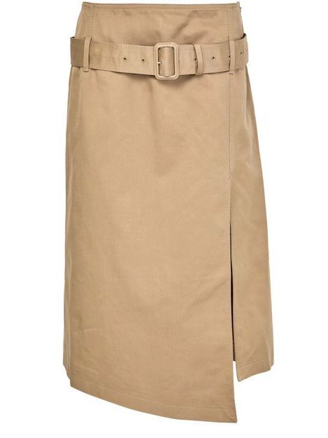 Double-Breasted Trench Jacket and Skirt Set - Suits & Sets