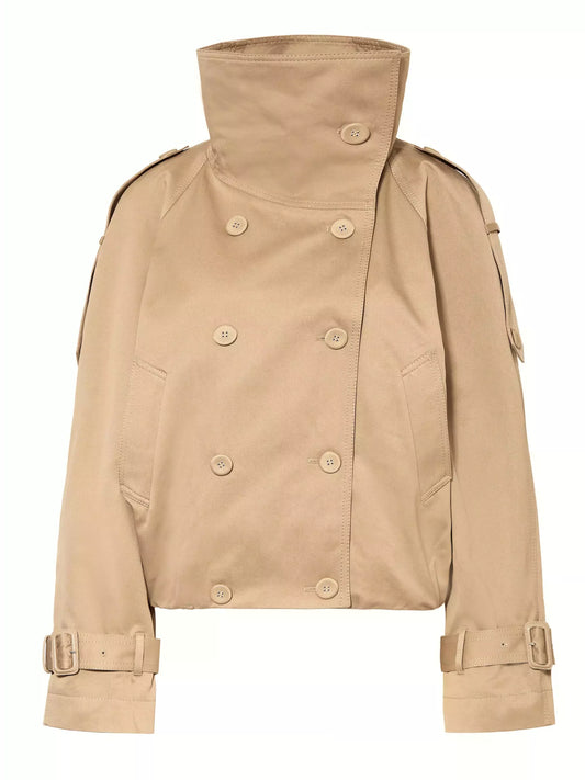 Double-Breasted Trench Jacket and Skirt Set - Suits & Sets