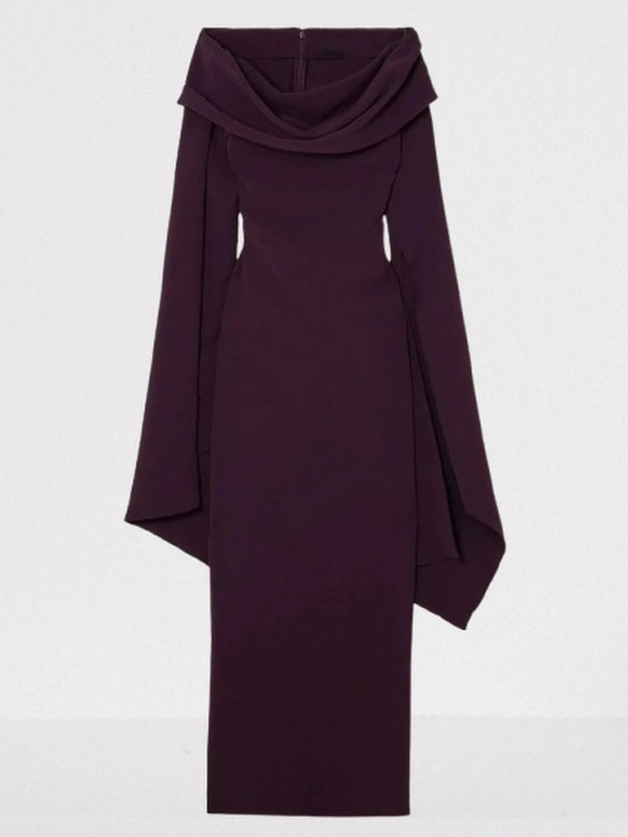 Draped Off-The-Shoulder Maxi Dress in Plum - Dresses