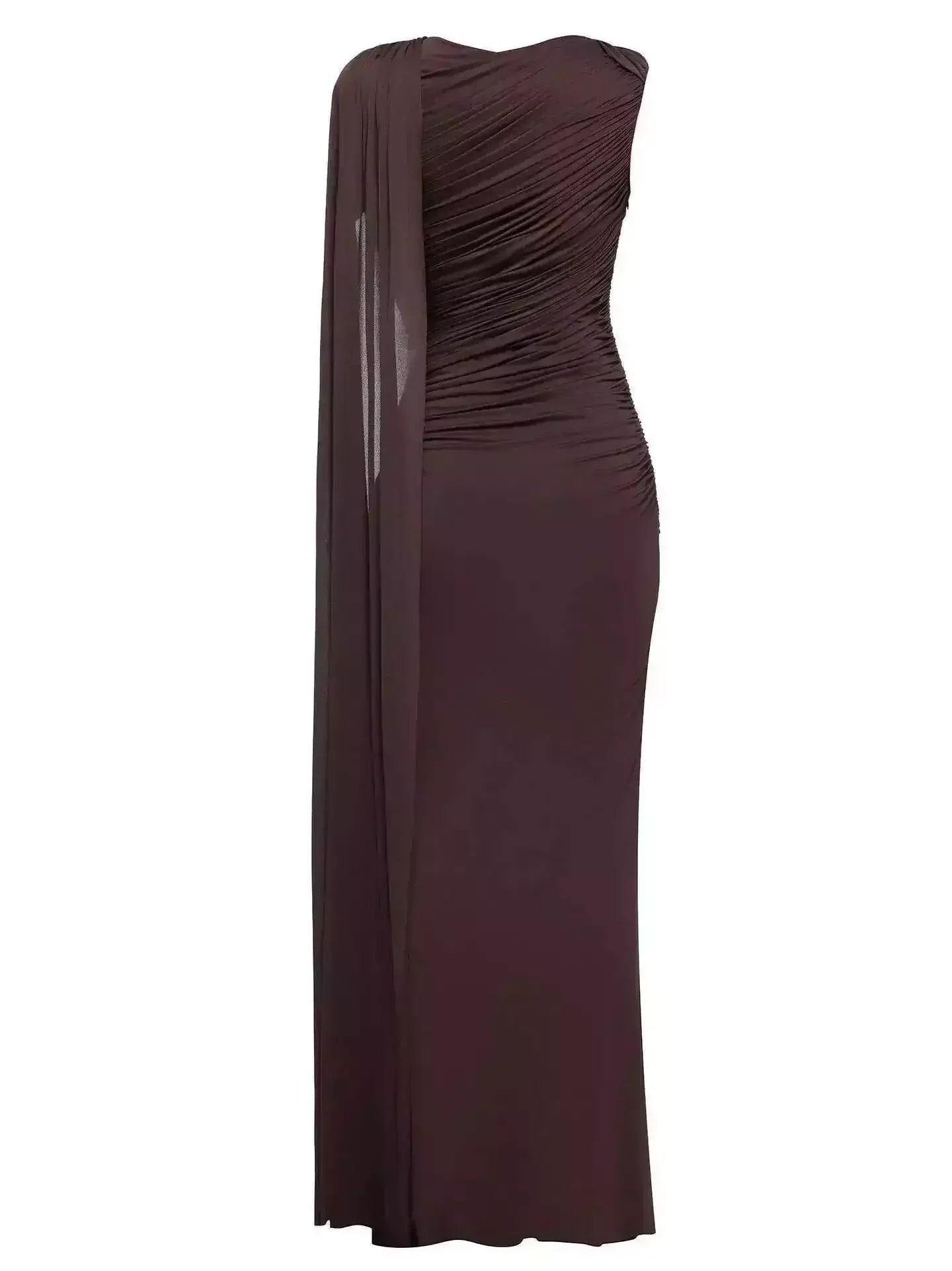 Draped One Shoulder Sleeveless Gown Dresses