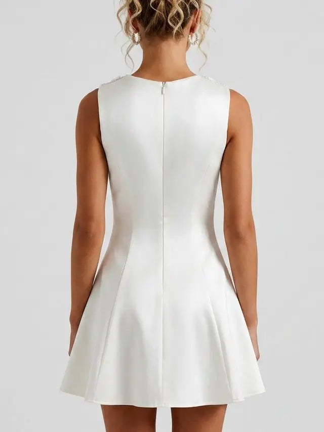 Embellished Cut-Out Mini Dress - Dresses