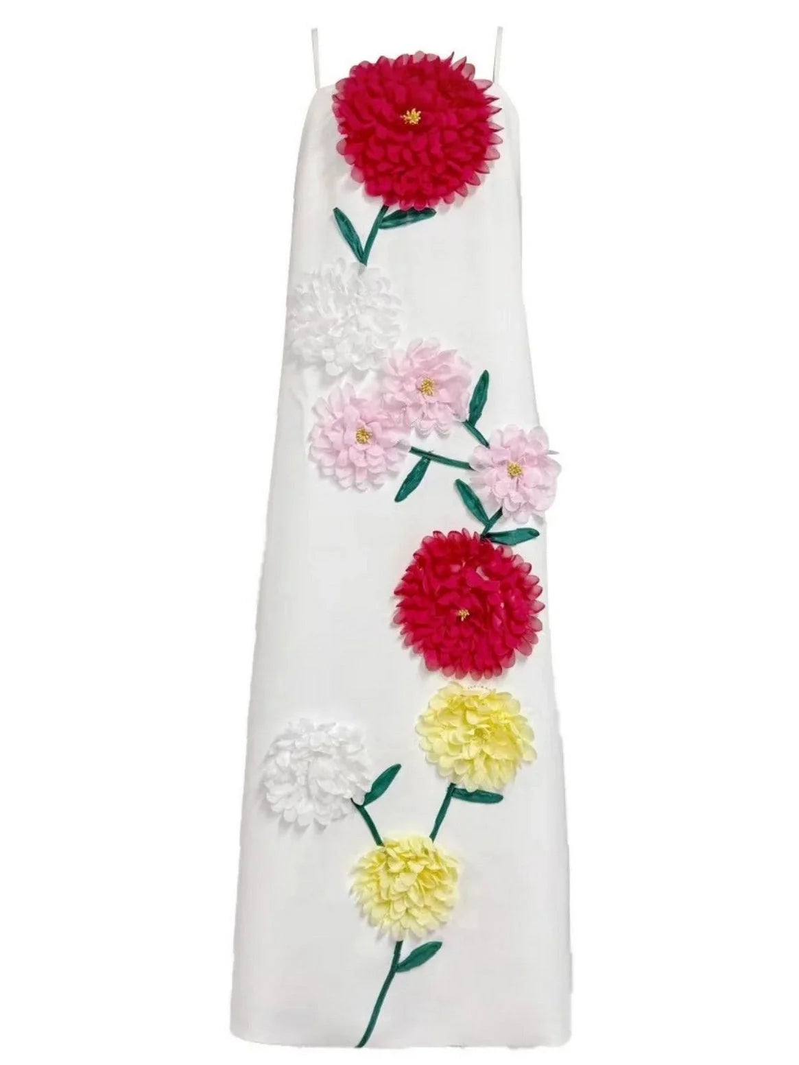 Floral Appliqued Sleeveless Maxi Dress