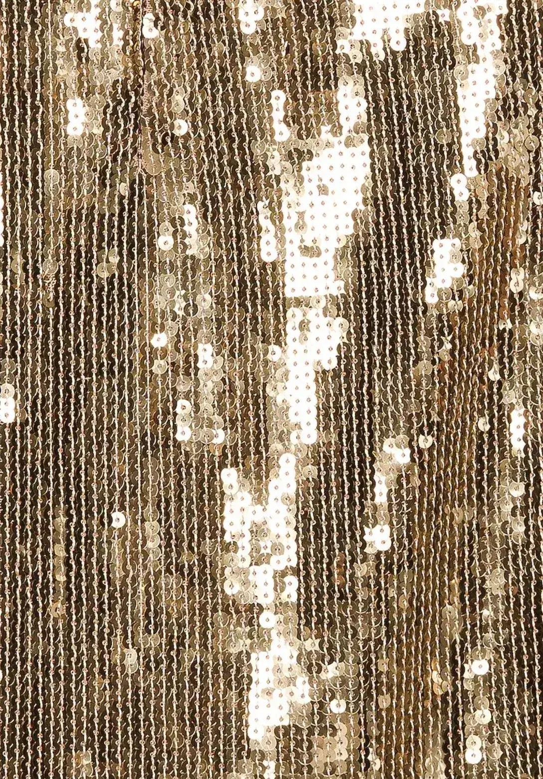 Gold Sequin Sleeveless Fringed Maxi Dress - Dresses