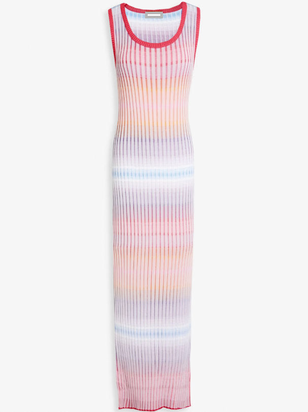 Long Dress in Ribbed Viscose