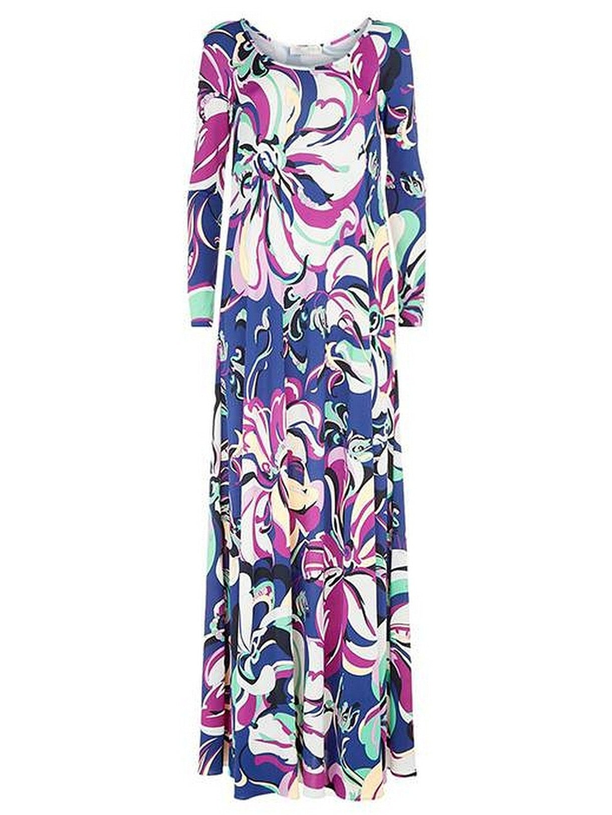 Long Floral Print Dress