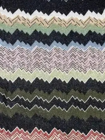 Multicolor Zigzag Knit Top and Wide Leg Pants Set - Suits & Sets