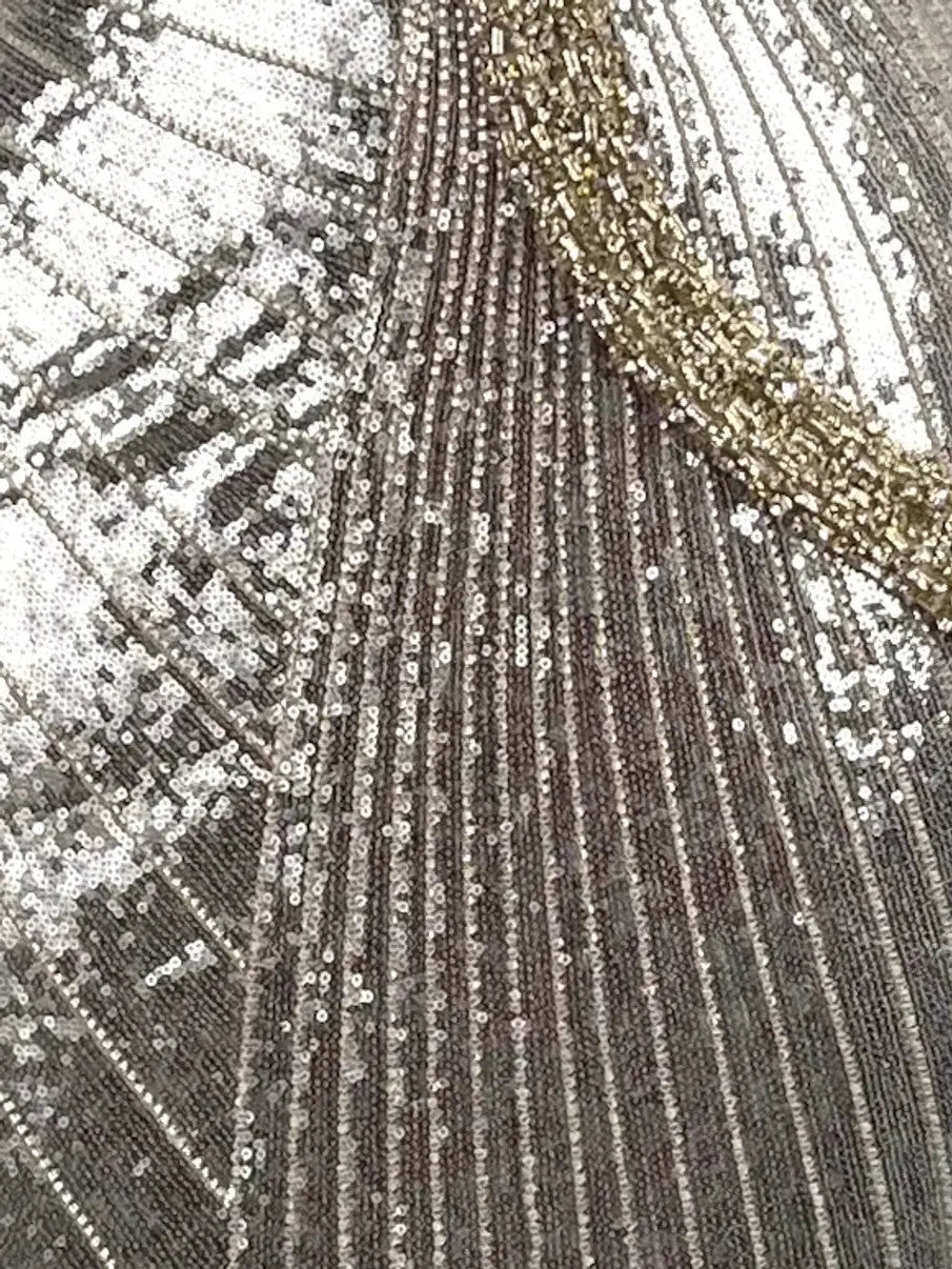 Off-Shoulder Sequin and Crystal Embellished Gown - Dresses