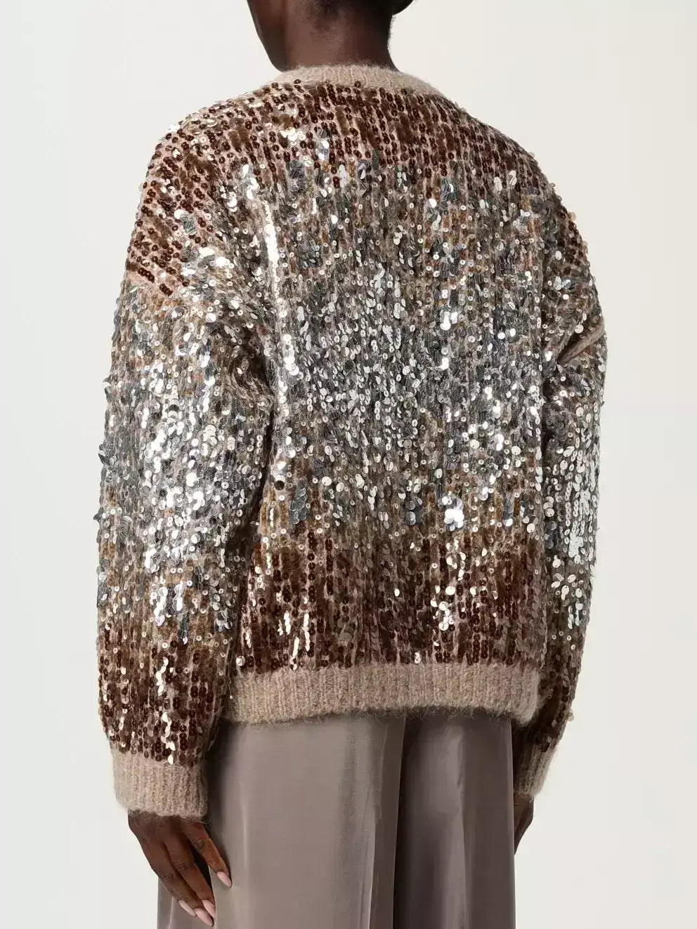 Sequin-Embellished Crew-Neck Sweater - Sweaters & Knitwear