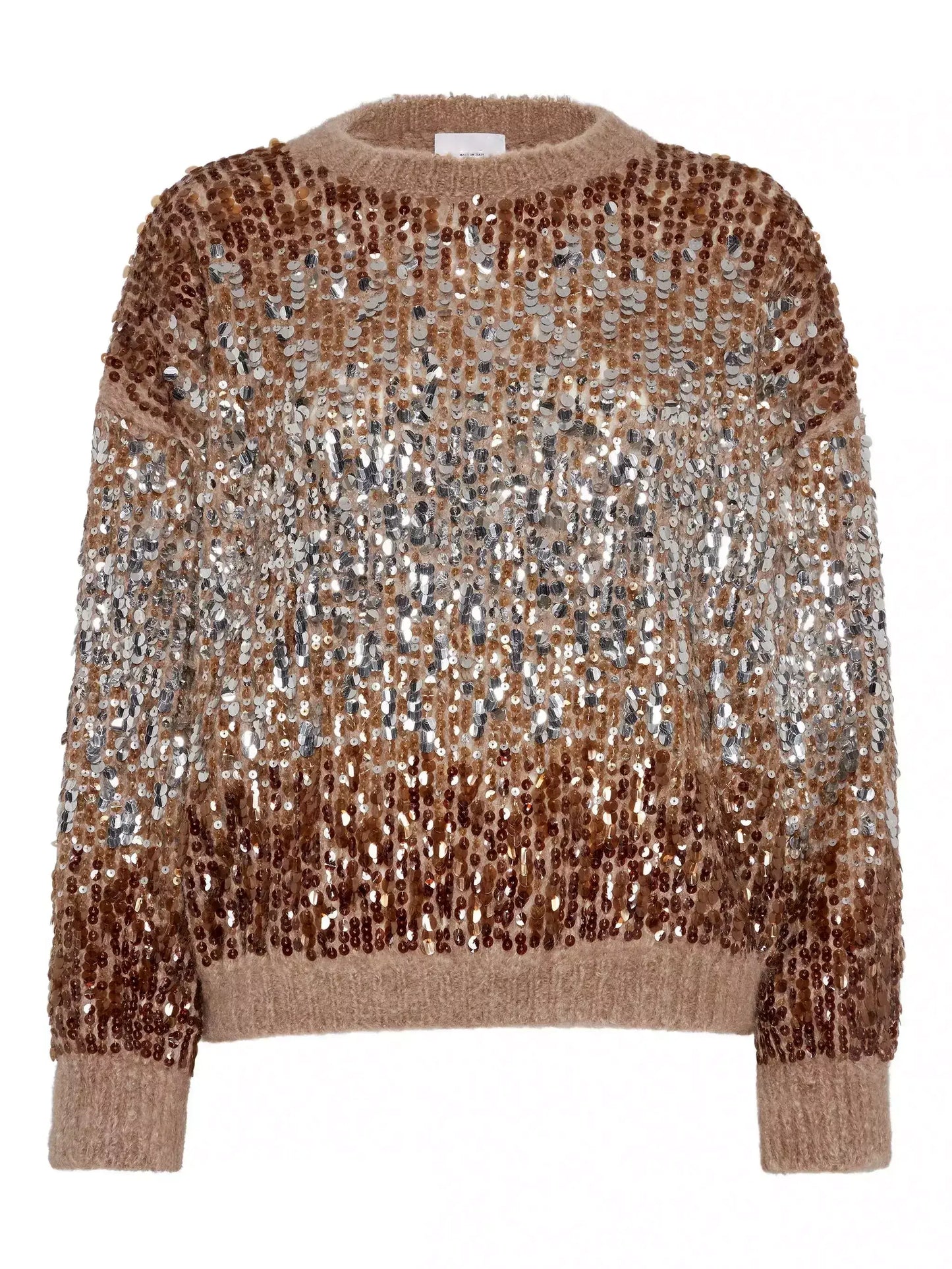 Sequin-Embellished Crew-Neck Sweater - Sweaters & Knitwear