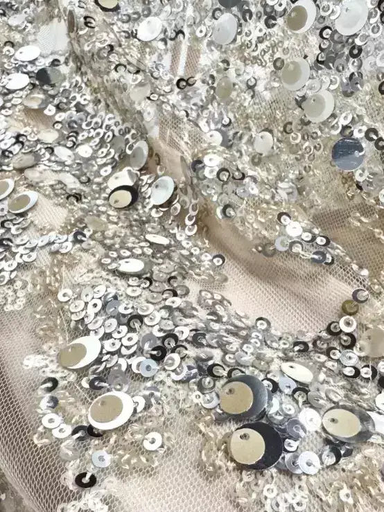 Sequin Embellished Mesh Top and Midi Skirt Set - Suits & Sets