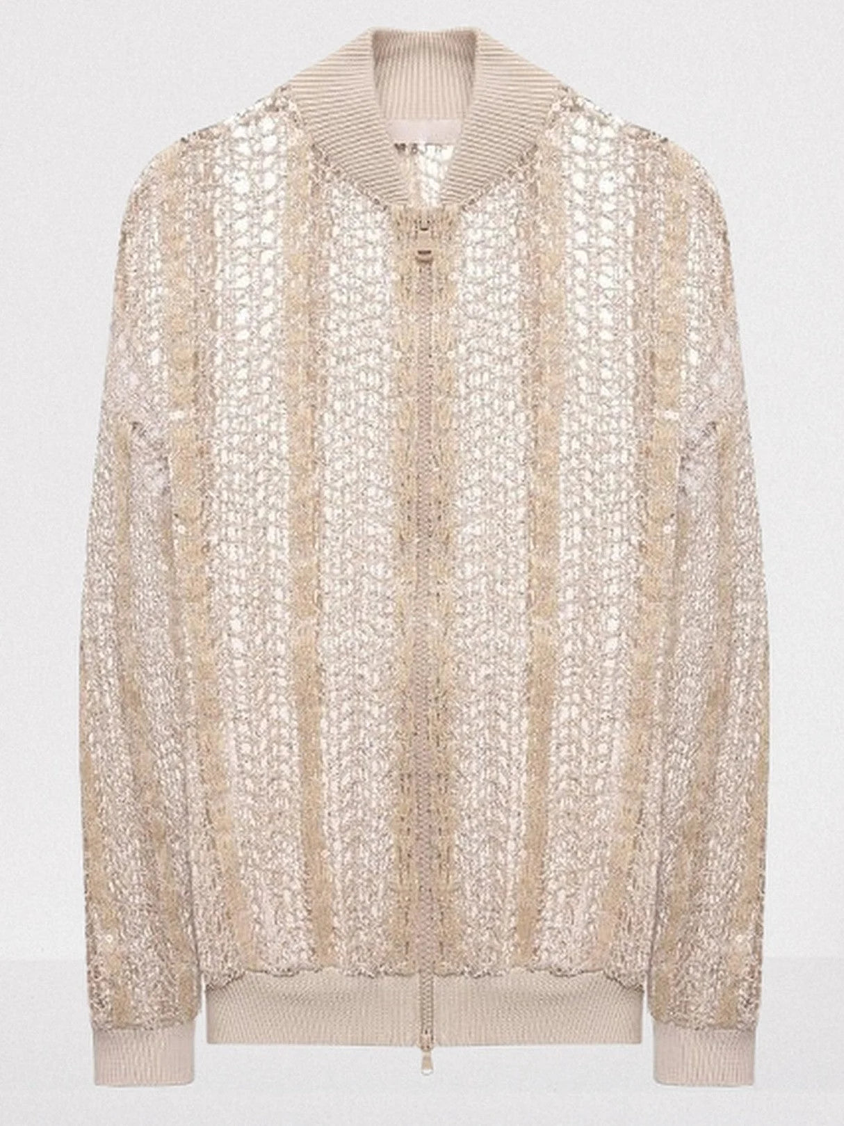 Sequin Raffia Net Bomber Jacket - Jackets