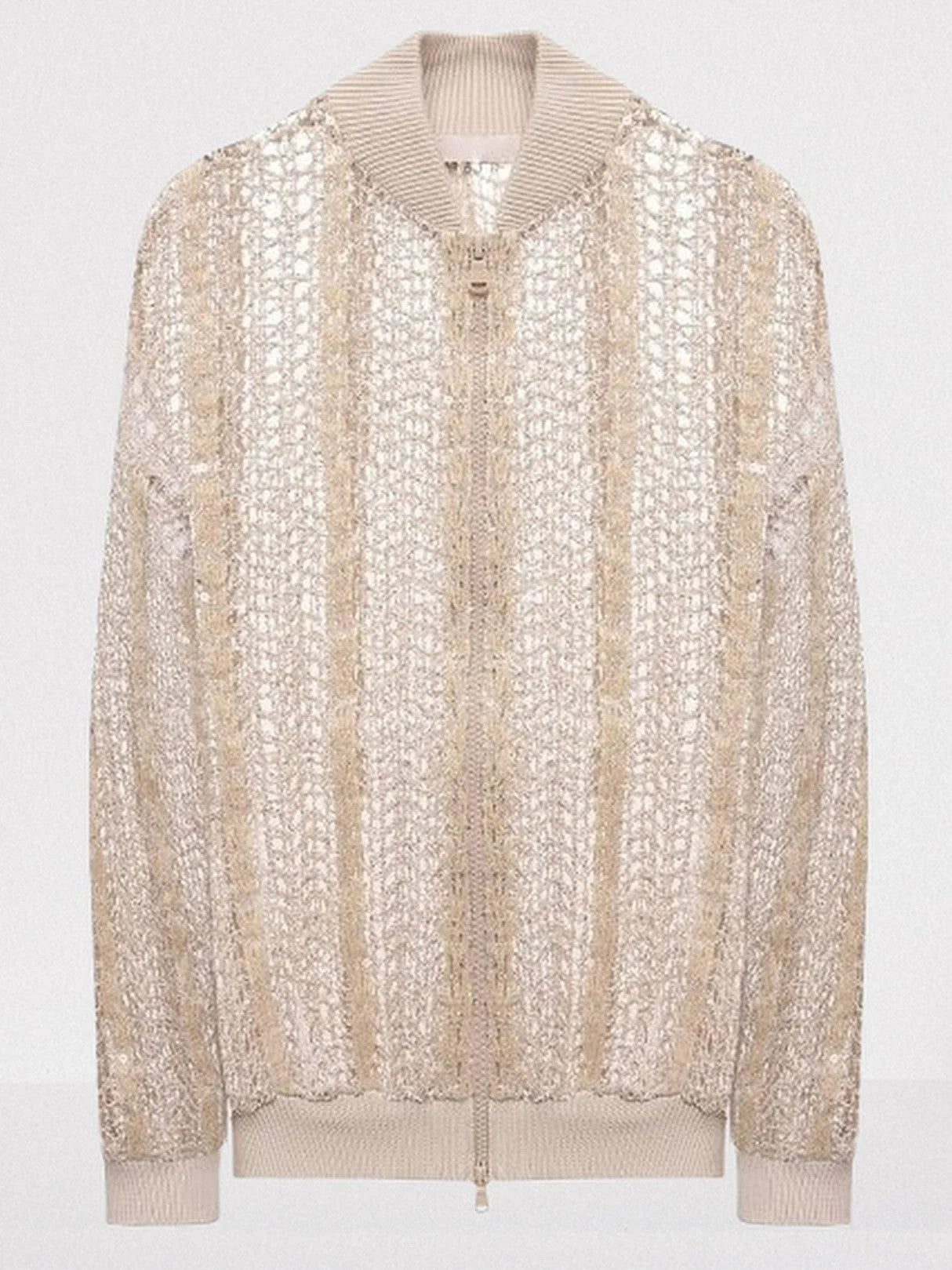 Sequin Raffia Net Bomber Jacket - Jackets