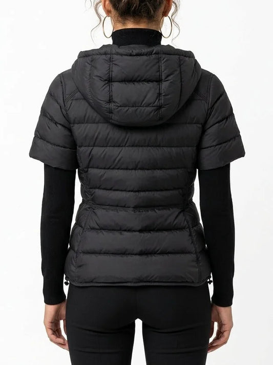 Short Sleeve Hooded Down Jacket - Jackets