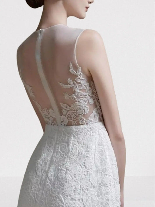 Sleeveless White Lace Mini Dress and Cropped Jacket - Dresses