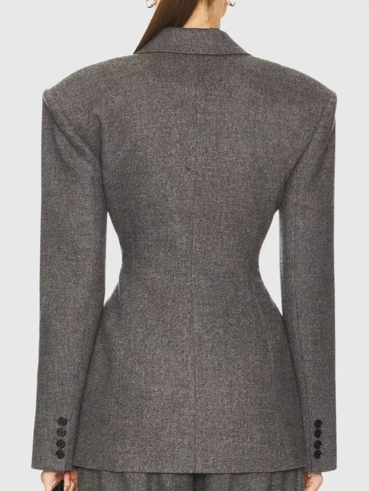 Structured-Shoulder Fitted-Waist Blazer - Jackets