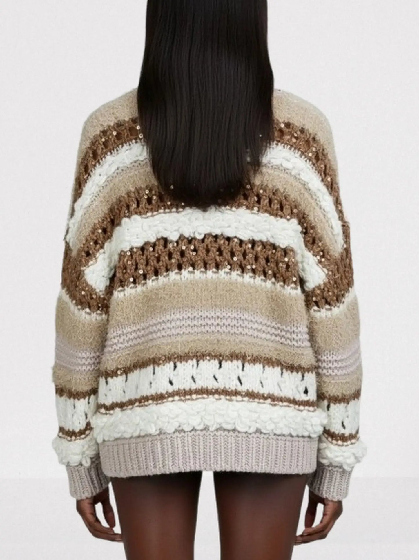 Textured Wool-Blend Open Front Cardigan - Sweaters & Knitwear