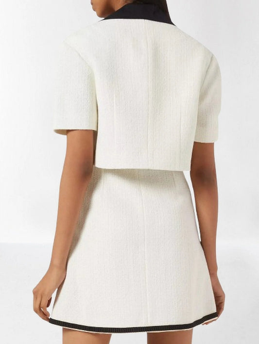 Tweed Mini Dress with Matching Cropped Jacket - Dresses