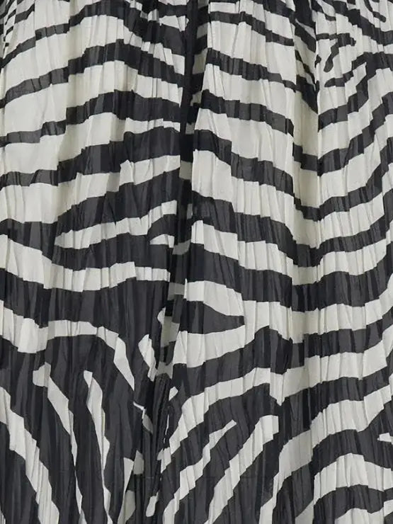Zebra Print Off-Shoulder Crepe Blouse - Tops