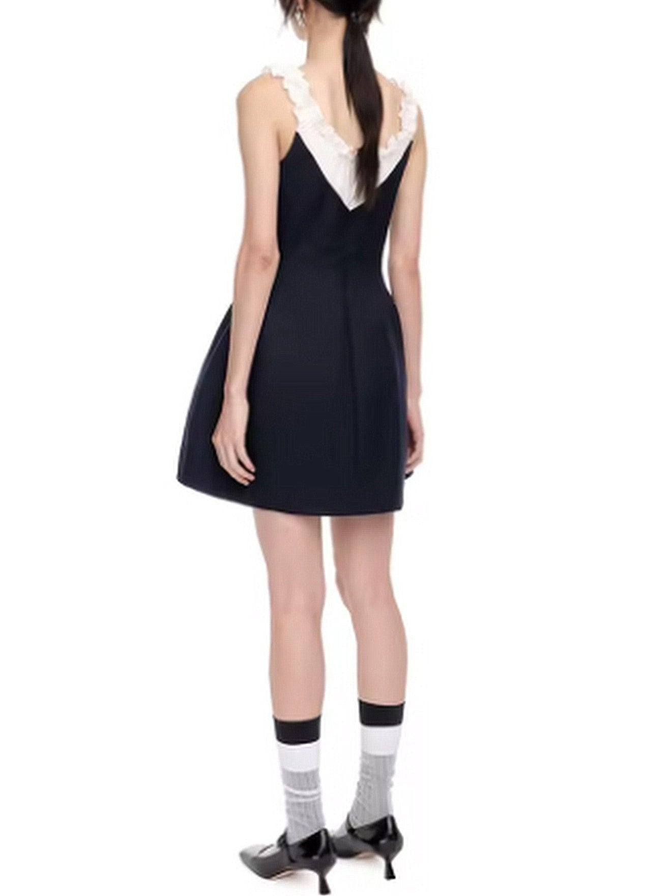 A-Line Bicolor Sleeveless Mini Dress - Dresses