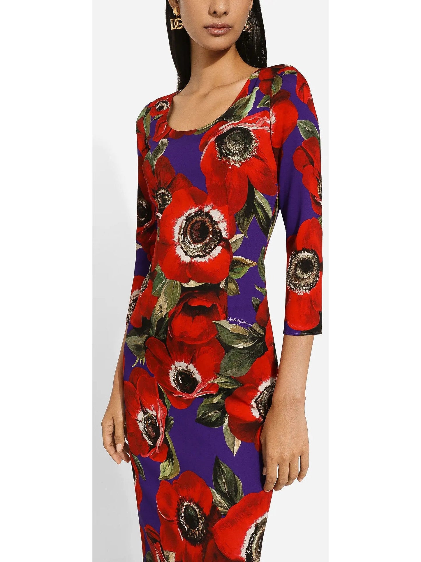 Anemone Print Charmeuse Sheath Dress - Dresses