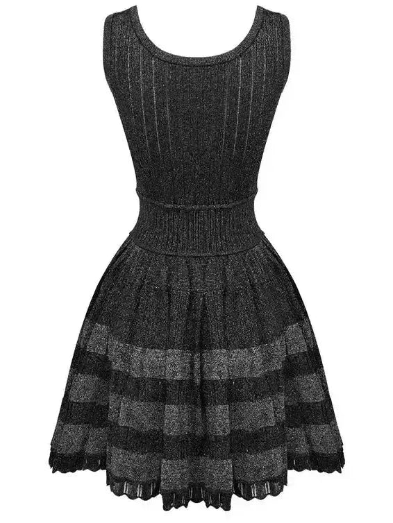 Archetypes Metallic Ribbed Mini Dress - Dresses