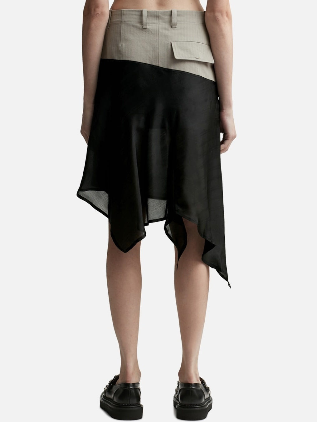 Asymmetrical Cotton and Tulle Skirt - Skirts