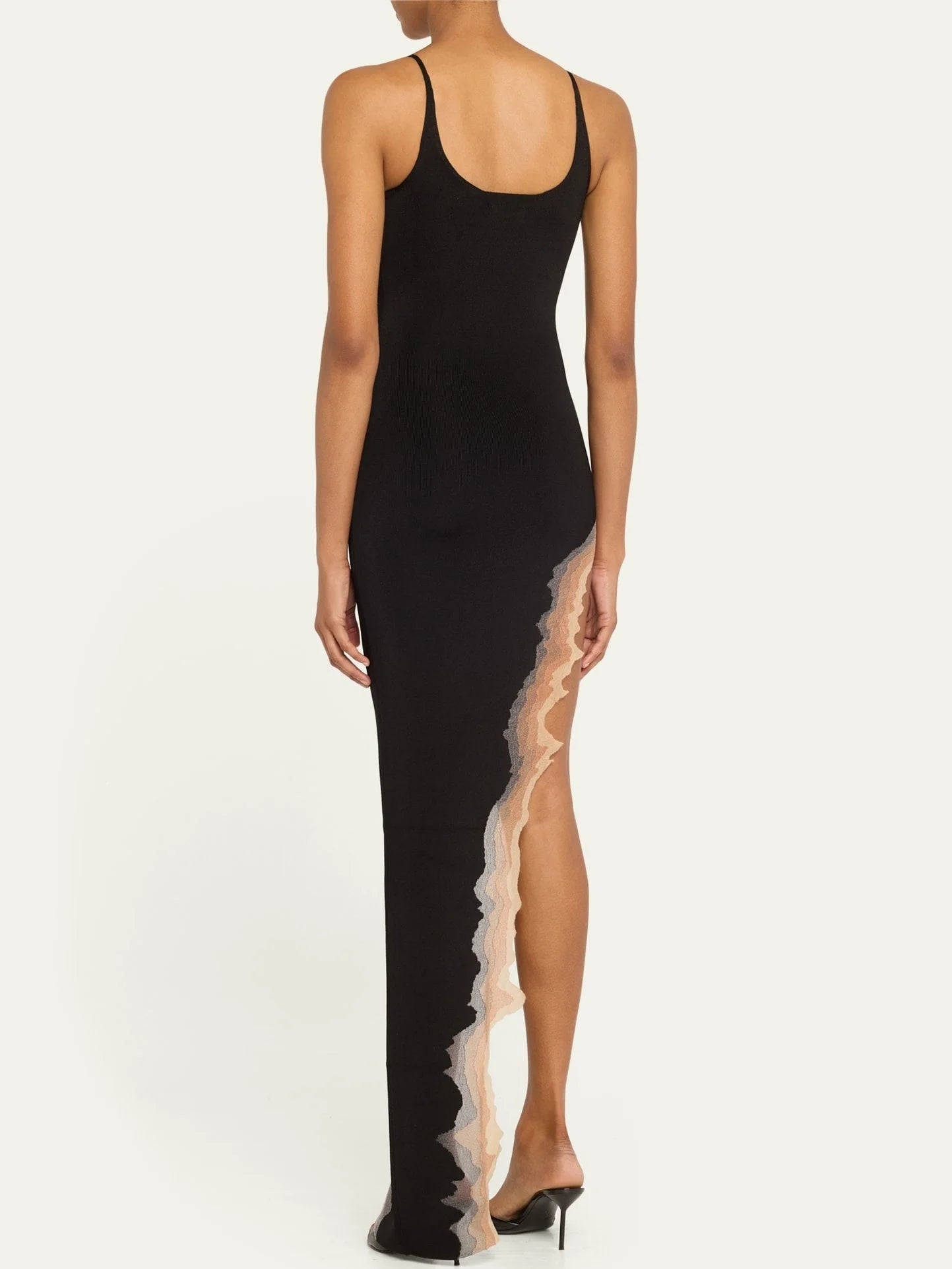 Asymmetrical Knit Tank Dress with Flame-Hem - Dresses